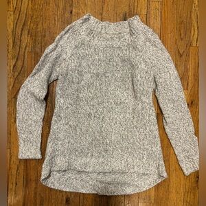LOFT Heathered Gray Mock Neck Sweater